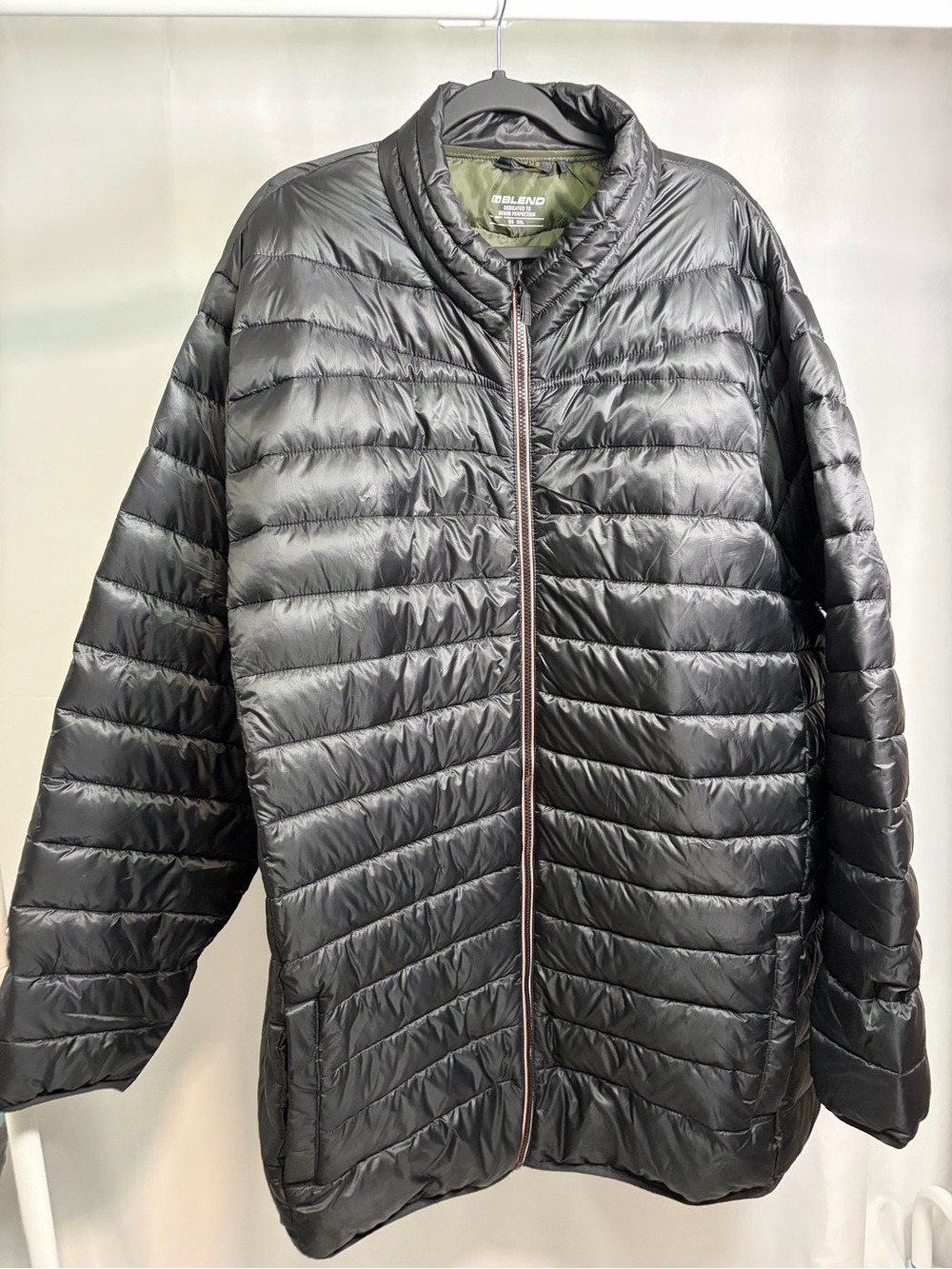 BLEND Black Longline Lightweight Quilted Puffer Jacket – 5XL